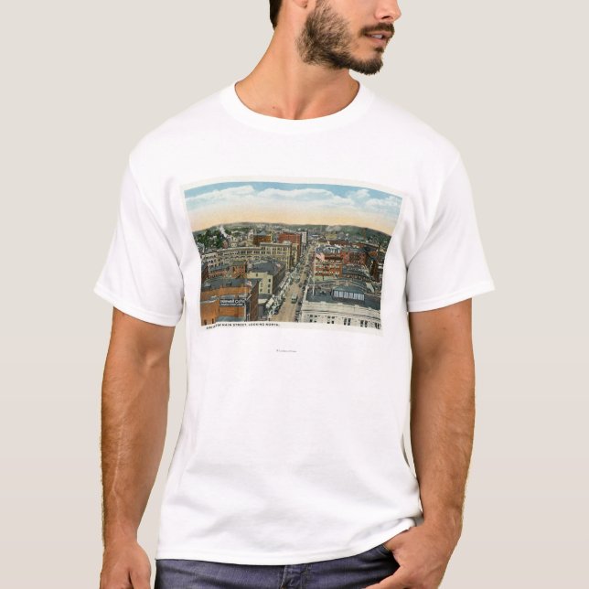 T-shirt Vue aérienne du nord de rue principale (Devant)
