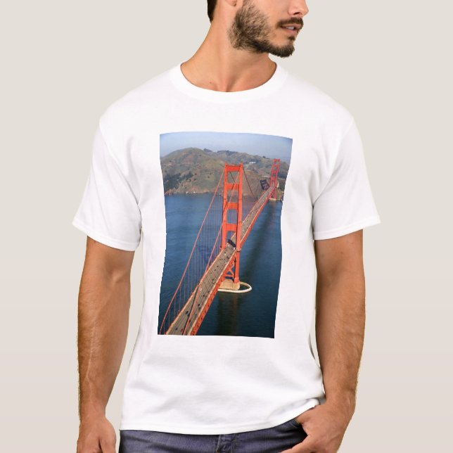 T-shirt Vue aérienne du pont du Golden Gate (Devant)
