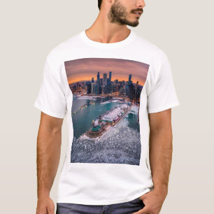 T-shirt Vue aérienne époustouflante de la skyline de Chica