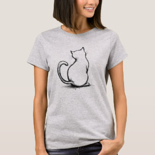 T-shirt Vue arrière minimaliste de chats Cheeky