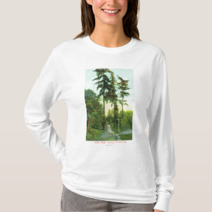 T-shirt Vue d'allée au parc de région boisée