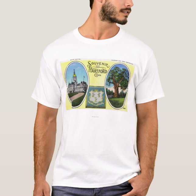 T-shirt Vue de bâtiment de capitol et de chêne (Devant)