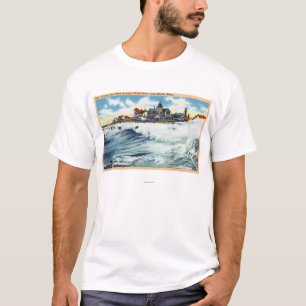 T-shirt Vue de bord de mer d'avenue de vue de mer du surf