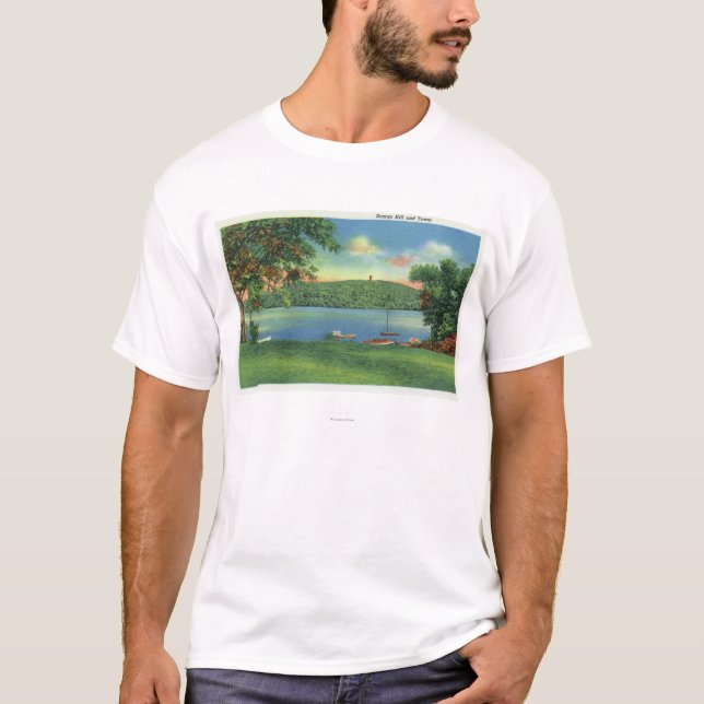 T-shirt Vue de colline et de tour de Scargo (Devant)