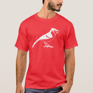 T-shirt Vue de côté d'une silhouette d'oiseau de geai bl