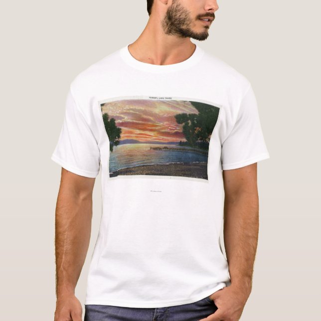 T-shirt Vue de coucher du soleil de Shoreline avec le (Devant)