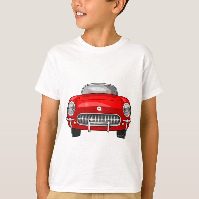 T-shirt Vue de face 1955 de Chevy Corvette (Devant)
