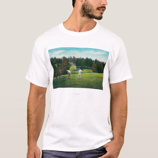 T-shirt Vue de golfeur environ prête à SwingOakland, CA (Devant)