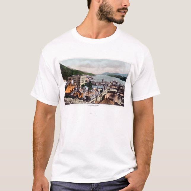 T-shirt Vue de la baie du CityKetchikan, AK (Devant)