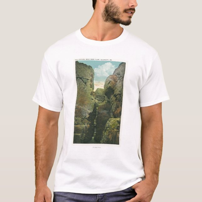 T-shirt Vue de la crevasse de falaise de tête chauve (Devant)
