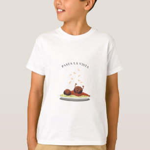 T-shirt Vue de La de pâtes de boulette de viande heureuse