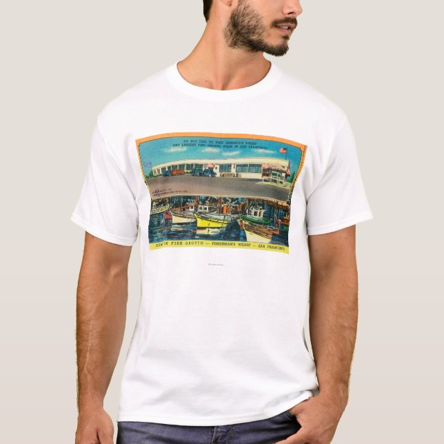 T-shirt Vue de la grotte de poissons d'exposition (Devant)