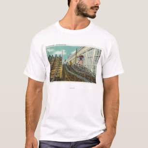 T-shirt Vue de la montagne russe de course d'obstacles