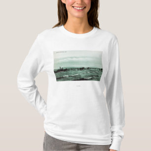 T-shirt Vue de la pêche de la Seine de pêcheurs, chariot