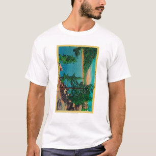 T-shirt Vue de lac big Bear sur l'o de jante la commande