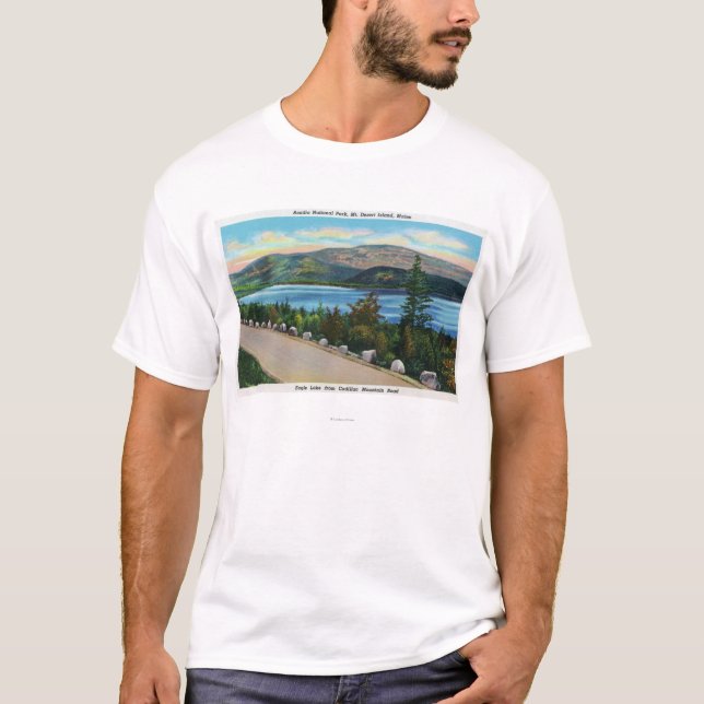 T-shirt Vue de lac eagle de route de Cadillac Mt (Devant)