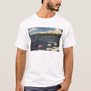 T-shirt Vue de lac, rivage bordé d'arbres