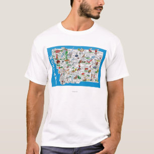 T-shirt Vue de l'état avec des bandes dessinées, taches