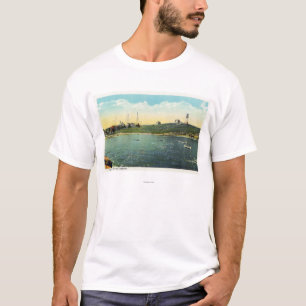 T-shirt Vue de l'île de Cushing de la tête blanche