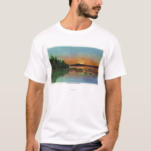 T-shirt Vue de MaineSunset sur la montagne chauve