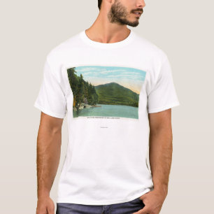 T-shirt Vue de montagne de Whiteface d'île d'orignaux