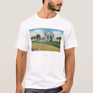 T-shirt Vue de parc de colline d'université de mémorial de
