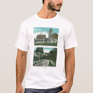 T-shirt Vue de phare de Champlain de lac