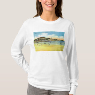 T-shirt Vue de plage de York de l'hôtel et de l'union de