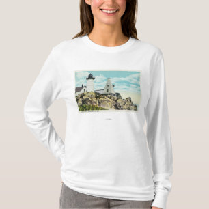 T-shirt Vue de plage de York du phare de protubérance
