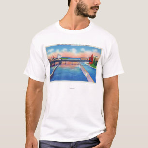 T-shirt Vue de rivière d'Oswego des serrures et du port de
