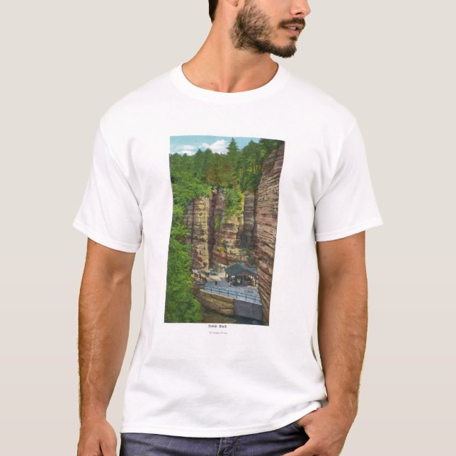 T-shirt Vue de roche de Tableau (Devant)