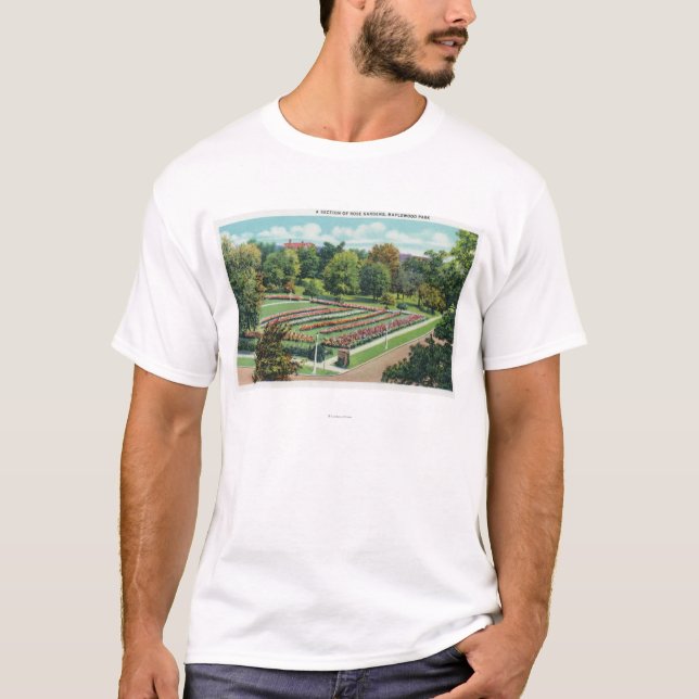 T-shirt Vue de roseraie de parc de Maplewood (Devant)