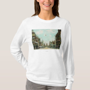 T-shirt Vue de rue de Mariposa faisant face à la ville
