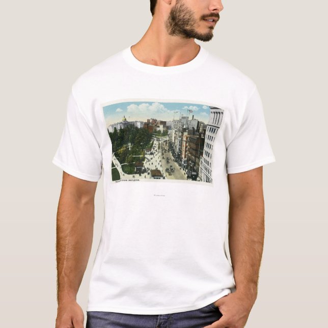 T-shirt Vue de rue de Tremont de Boylston (Devant)