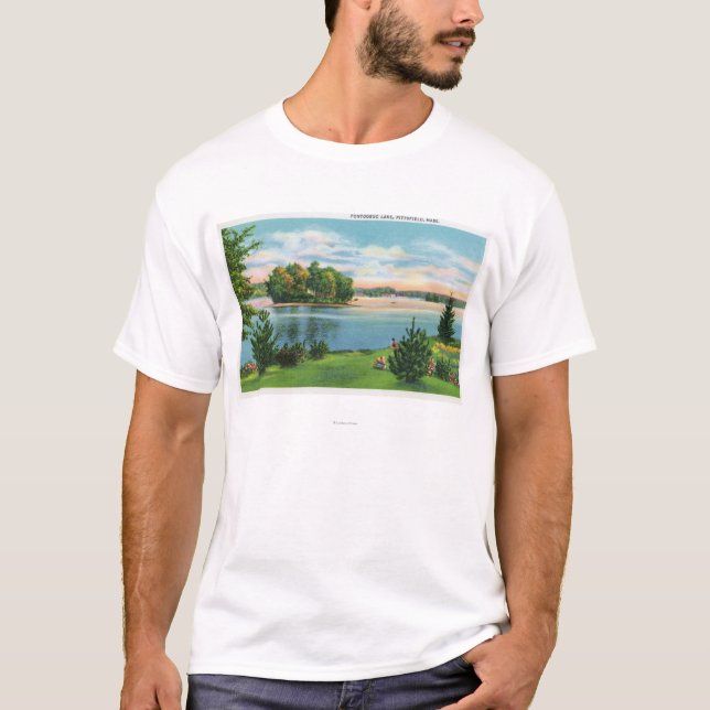 T-shirt Vue de Shoreline de lac Pontoosuc (Devant)