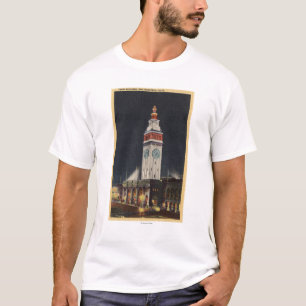 T-shirt Vue de soirée du bâtiment de ferry