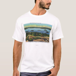 T-shirt Vue de sommet de Cadillac Mt de port de barre
