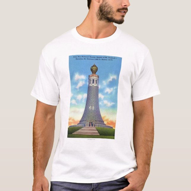 T-shirt Vue de sommet de mémorial de guerre d'état (Devant)