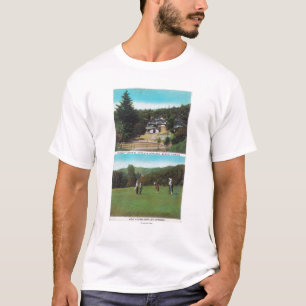 T-shirt Vue de terrain de golf, au sol de croquet,