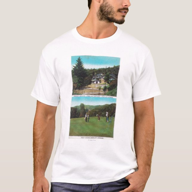 T-shirt Vue de terrain de golf, au sol de croquet, (Devant)