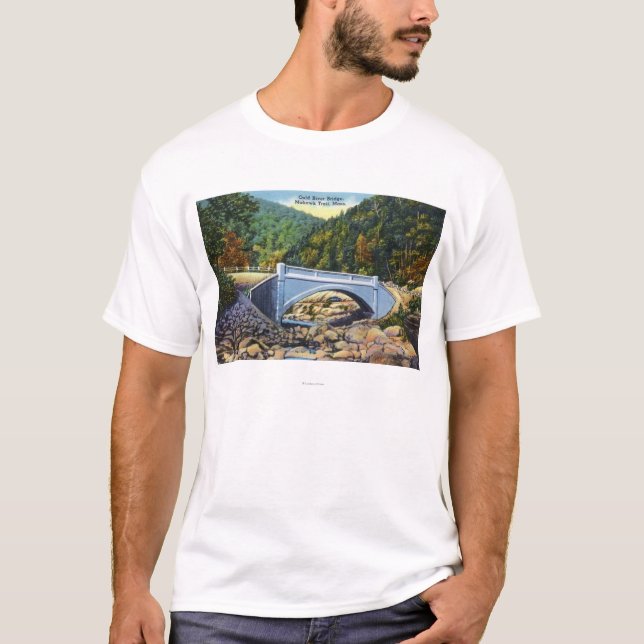 T-shirt Vue de traînée de Mohawk de pont froid de rivière (Devant)