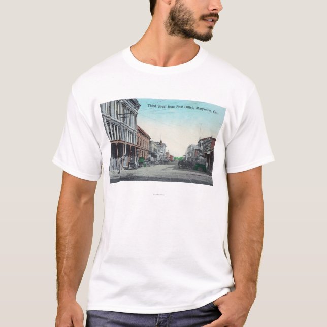 T-shirt Vue de troisième rue du bureau de poste (Devant)