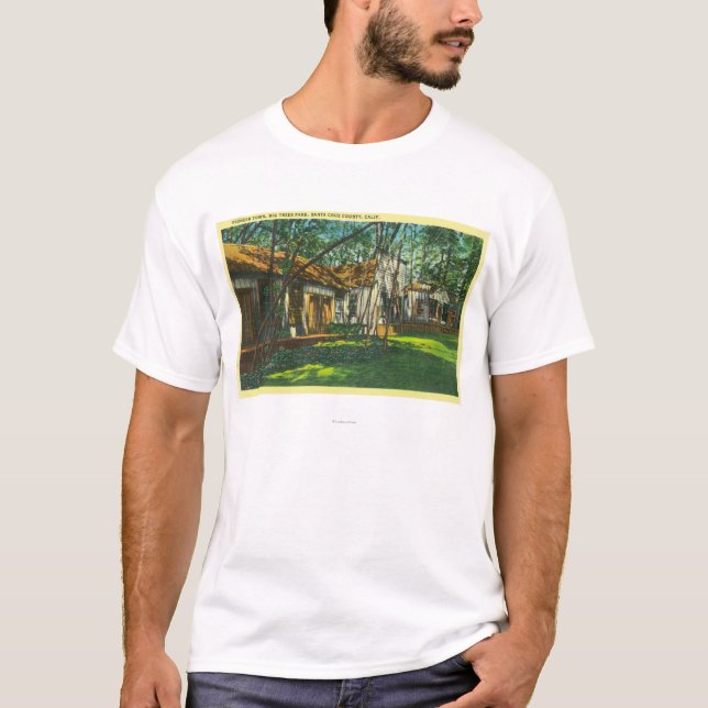 T-shirt Vue de ville pionnière au grand parc d'arbres (Devant)