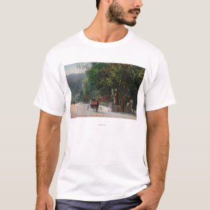 T-shirt Vue d'entrée à la ruelle louche, chariot de cheval