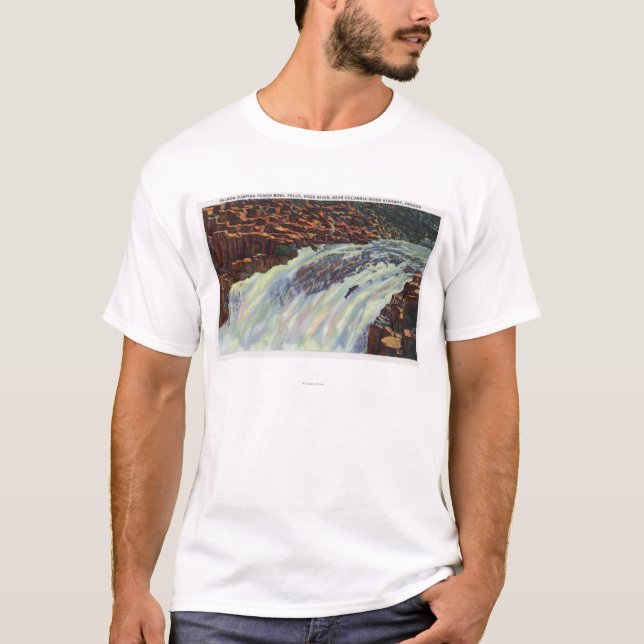 T-shirt Vue des automnes sautants saumonés de cuvette de (Devant)