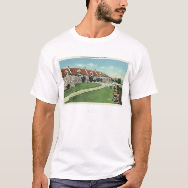T-shirt Vue des casernes de sud du drapeau (Devant)