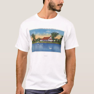 T-shirt Vue des cygnes de parc de Hoopes sur le lac