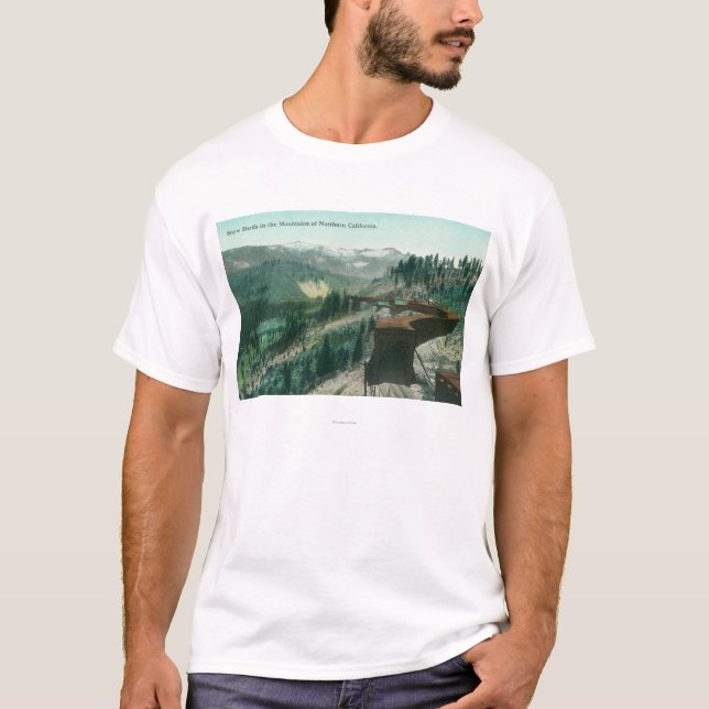 T-shirt Vue des hangars de neige au-dessus des voies de (Devant)