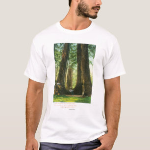 T-shirt Vue des jumeaux de séquoia au grand verger d'arbre