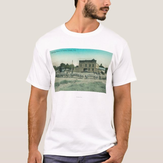 T-shirt Vue des millers transportant le grain pour fraiser (Devant)